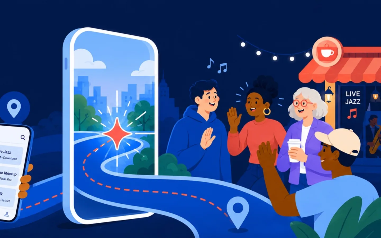 A shared route connecting places and people